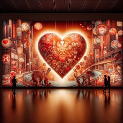 Various AI Images of Valentine's Day Celebrations  - obrazy, fototapety, plakaty