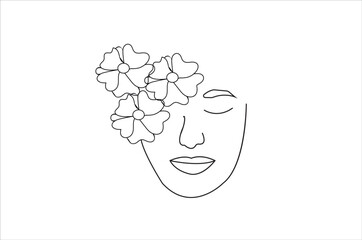 Vector line art drawing or  floral art , illustration