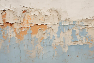 An old wall with four layers of peeling paint. Grunge style