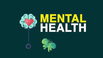 World Mental Health animation video with Creative idea,4k video animated, World Mental Health Day is for global mental health education, awareness against social stigma.  - Powered by Adobe