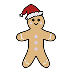 Gingerbread Man In Santa Hat