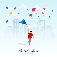 Happy Makar Sankranti Creative Social Media Post, Web Banner, Greeting, Print Design