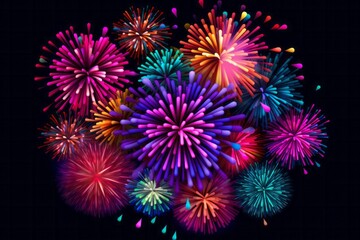Obraz na płótnie Canvas Colorful fireworks isolated on dark background