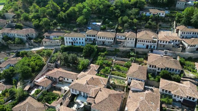 Drone Footage of Gorica, Berat Albania