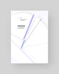 Abstract placard, poster, flyer, banner, blank, document. Colorful illustration on vertical A4 format. Broken form. Cracked figure. 3d iceberg shapes composition.