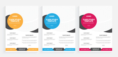 Case study a4 flyer design, Creative editable vector flier template, Advertising promotional flyer, business plan case study - obrazy, fototapety, plakaty
