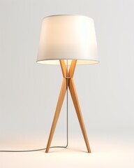 3d Illustration of modern tripod table lamp isolated on white background.