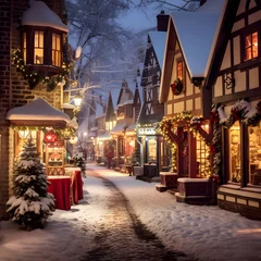 Fototapeten Christmas market in the old town of Rotterdam, Holland. © Iman