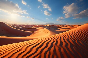 Sand dunes in the Sahara desert. Morocco. Africa. Panorama