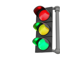 Red Yellow Green Traffic Light Isolated on White