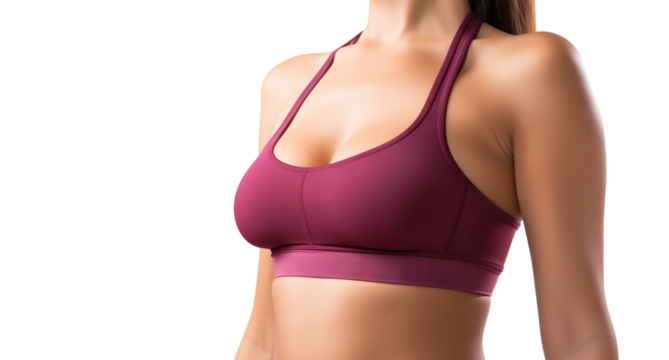 Fit woman in fitness outfit, close-up, cut out