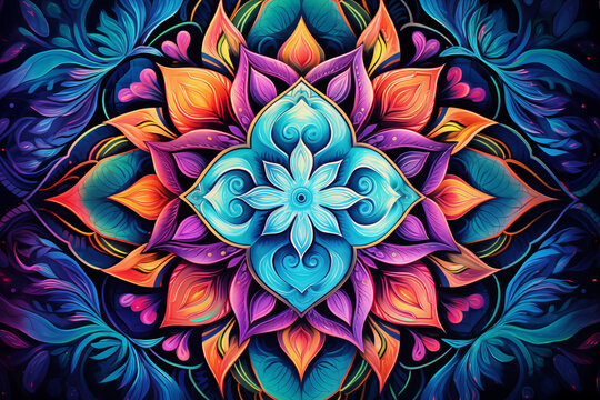 Meditative mandalas in intricate designs, leaving space for meditative thoughts