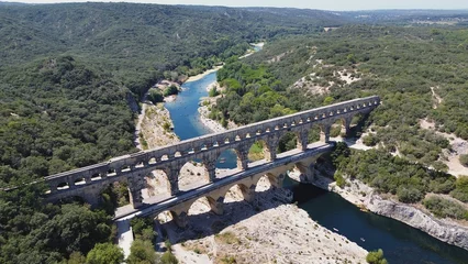 Fototapete Pont du Gard drone photo Pont du Gard France Europe