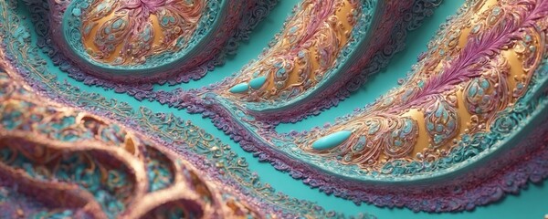 a close up of a scarf with a blue background