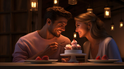 A couple enjoying a special Valentines Day concert or show.