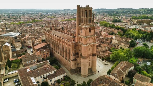 drone photo Cathédrale Sainte-Cécile Albi France Europe