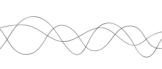 abstract seamless geometric black wave line art. - 695522889