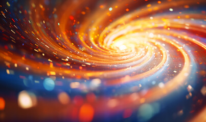 Big data visualization with spinning vortex of light particles, abstract data backgrounds - obrazy, fototapety, plakaty