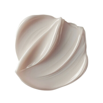 White cosmetic cream Isolated on white background. Swatche, grooming products. Drop of liquid stroke.