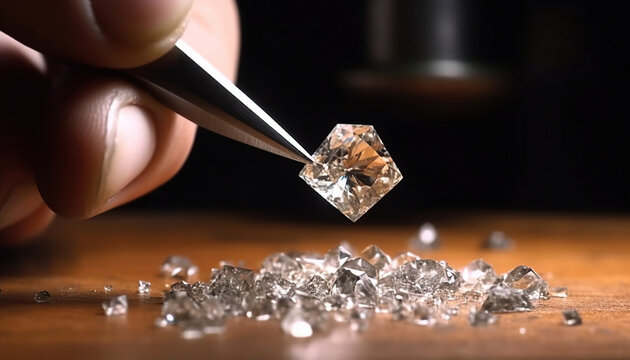 diamond cutting and polishing factory, processes raw diamonds