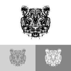 tiger head silhouette 