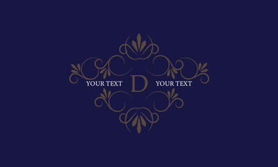 Elegant icon for boutique, restaurant, cafe, hotel, jewelry and fashion with the letter D in the center.