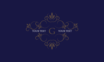 Fototapeta na wymiar Elegant icon for boutique, restaurant, cafe, hotel, jewelry and fashion with the letter G in the center.