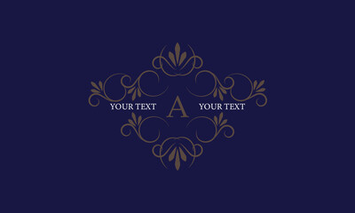 Elegant icon for boutique, restaurant, cafe, hotel, jewelry and fashion with the letter A in the center.