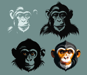 MONKEY on white background vector graphics
