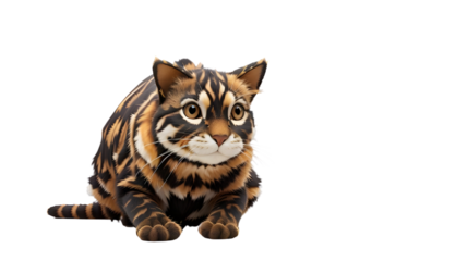 Cat isolated on white background, With Clipping Path. Full Depth of Field. Focus stacking. PNG. Generative AI