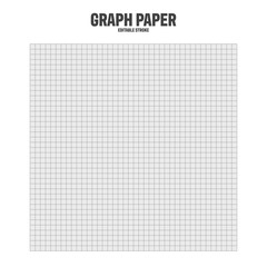 Sheet of graph paper with grid. Millimeter paper texture, geometric pattern. Gray lined blank for drawing, studying, technical engineering or scale measurement. Vector illustration
