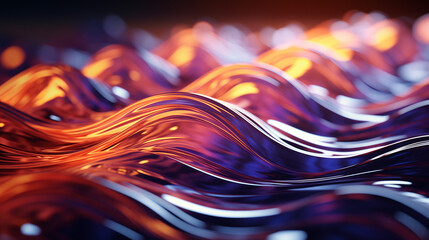 Holographic Abstract 3D Waves Background
