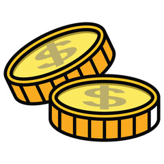 Coin icon design, illustration design