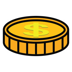 Coin icon design, illustration design