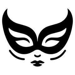 Beautiful Female Mask vector icon art illustration, mask icon vector art, modern and stylish mask