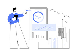 Air quality monitoring isolated cartoon vector illustrations.