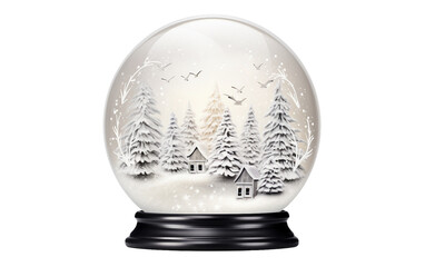 Fototapeta na wymiar Magical Festive Snow Globe Unveiling the Beauty of a Wintry Landscape Isolated on Transparent Background PNG.