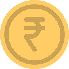 Rupee gold coin icon. Vector 