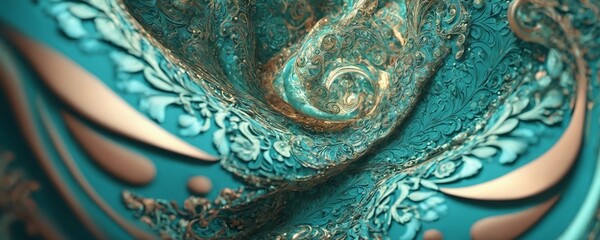 a close up of a blue and gold vase - obrazy, fototapety, plakaty