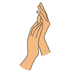 Silhouettes of human hands folded into a castle, in a modern one line style. Continuous line drawing, aesthetic outline for home decor, posters, wall art, stickers, logo. Vector illustration.