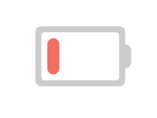 Low Battery sign flat icon. Computer component vector illustration. 