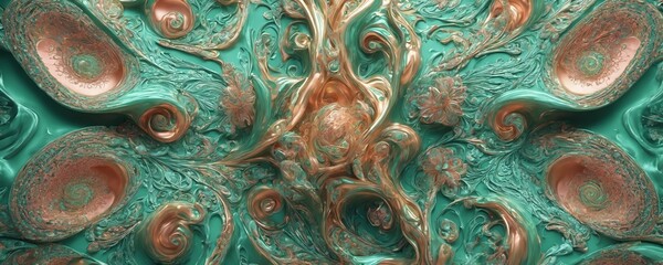 a green and copper abstract background