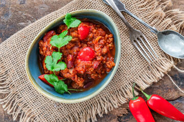 Vegetarian chili con carne with quorn mince