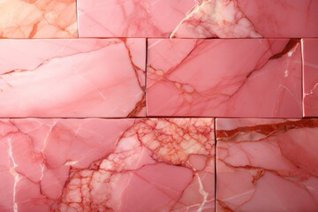  a close up of pink marble tiles with gold veining on one side and red veining on the other side of the tiles on the other side of the tiles.