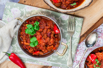 Vegetarian chili con carne with quorn mince