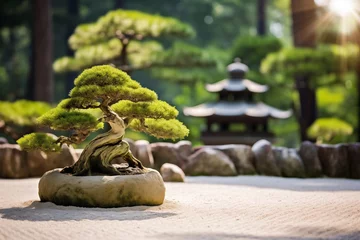 Rolgordijnen Minimalist zen japanese garden for spiritual meditation and relaxation © Eliya