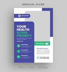 Obraz premium Professional layouts for medical healthcare flyer, poster, brochure, and newsletter design, perfect for health services
