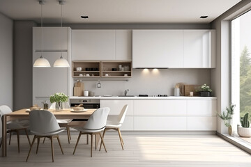 Modern kitchen in white