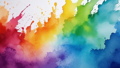 abstract multicolor rainbow watercolor textured background