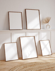 Mockup poster frame close up, 3d render © artjafara